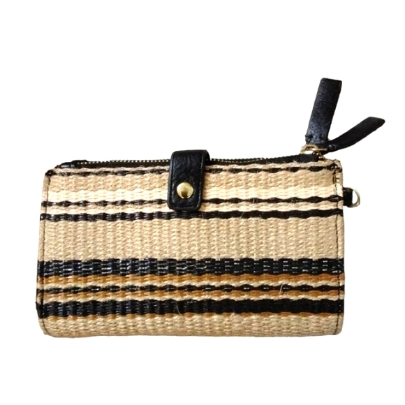 NEW Enzo Angiolini Woven Straw and Leather Wallet - Picture 3 of 9